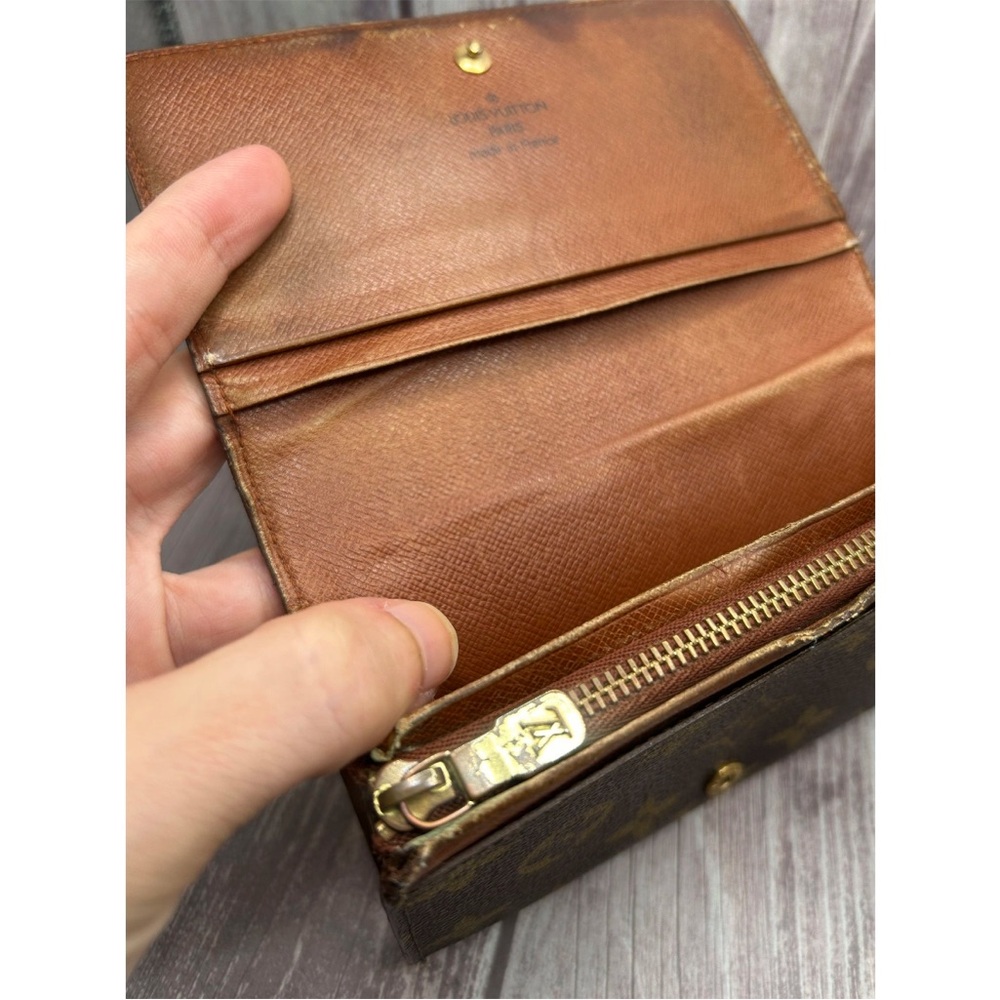 LOUIS VUITTON Vintage Porte-Monnaie Tresor Wallet Monogram VTG - Picture 11 of 14